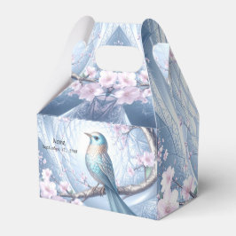 Blå Fågel Blommig Presentlåda