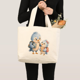 Blå Fågel Bror Canvas Tote Väska