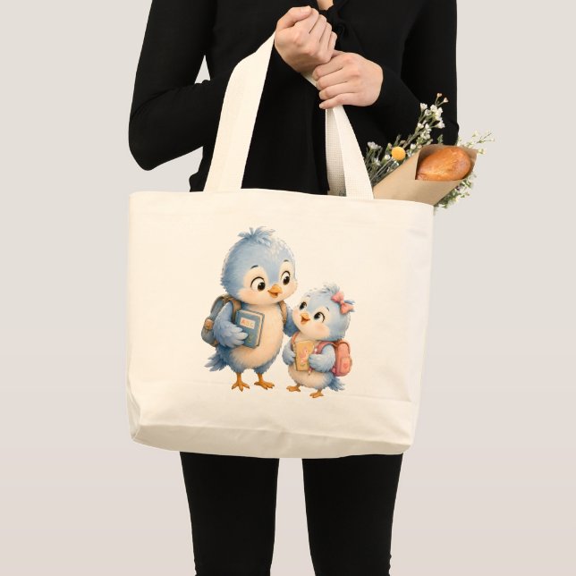 Blå Fågel Bror Canvas Tote Väska (Framsida (produkt))