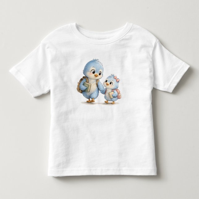 Blå Fågel Bror Vita Barn T-Shirt (Framsida)