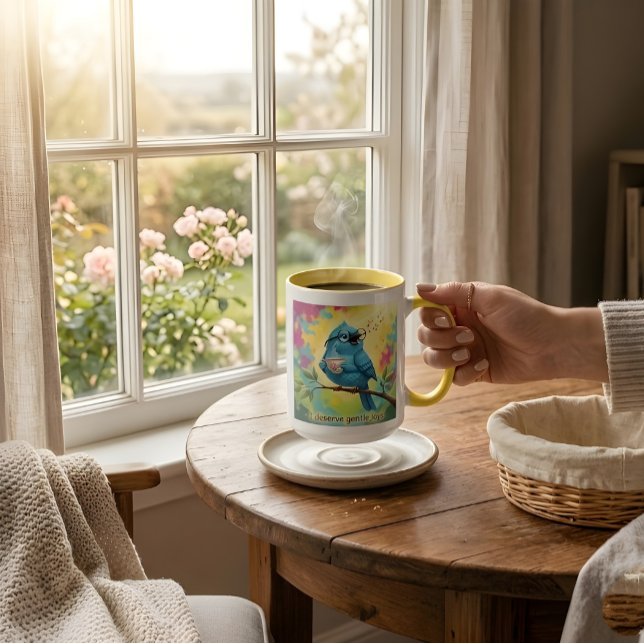 Blå Fågel Kaffe Mugg Citat (Skapare uppladdad)