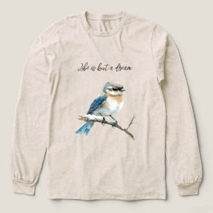Blå fågel på en trädgren t shirt