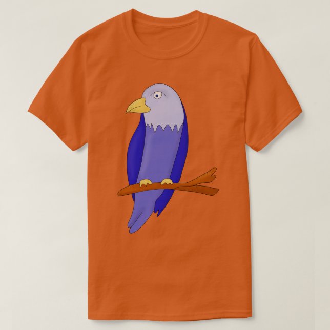 Blå fågel på gren t shirt (Design framsida)