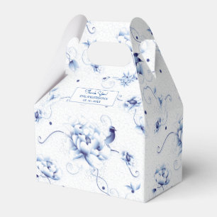 Blå Fågel Ros Chinoiserie Blommig Presentaskar