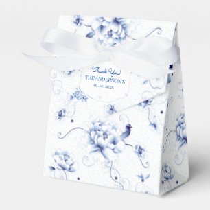 Blå Fågel Ros Chinoiserie Blommig Presentaskar
