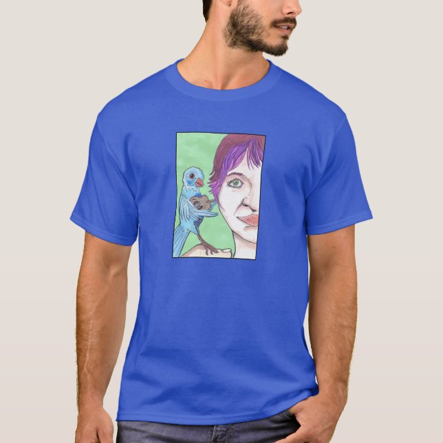 Blå Fågel Serenad  T Shirt (Framsida)
