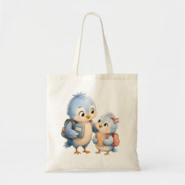Blå Fågel Syskon Canvas Shopper Tygkasse