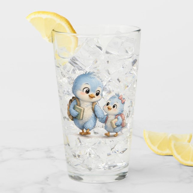 Blå Fågel Syskon Drickglas Glaskopp (Framsida Ice)