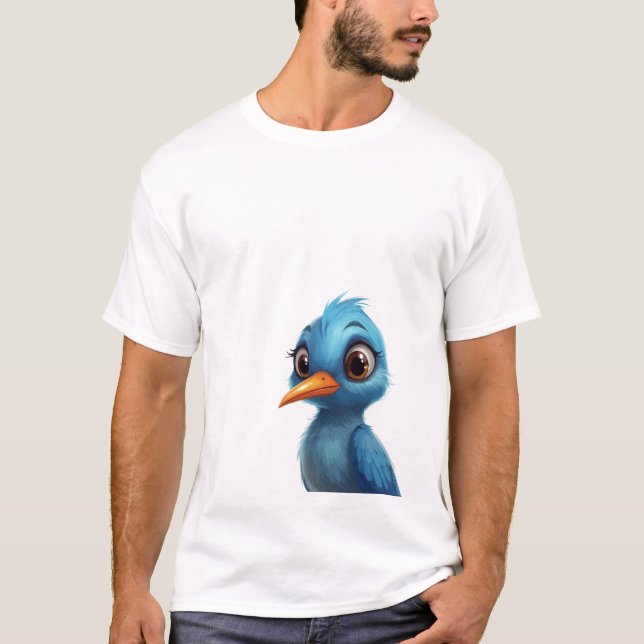 Blå fågel t shirt (Framsida)