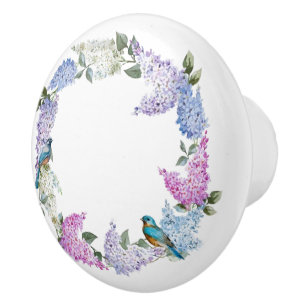 Blå fågelblommor, keramiska dragplattor knopp