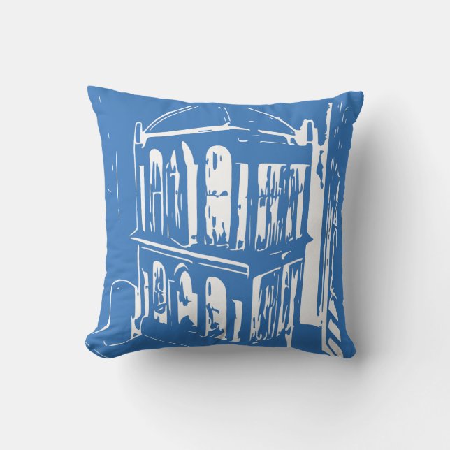 Blå fågelburk Pillow Kudde (Framsida)
