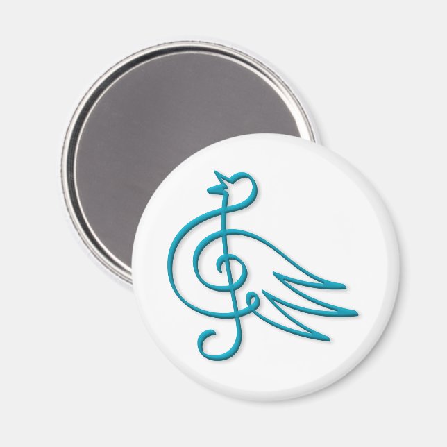 Blå fågelmusik magnet (Front/Back)