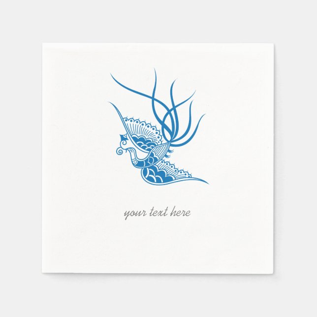 Blå fågeluppsättning i Party Pappersservett (Framsidan)