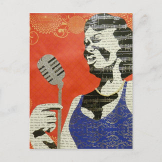 Blå fåglar Sång Vykort