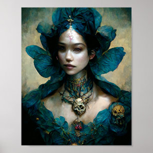 Blå Fairy Fantasy Art Poster