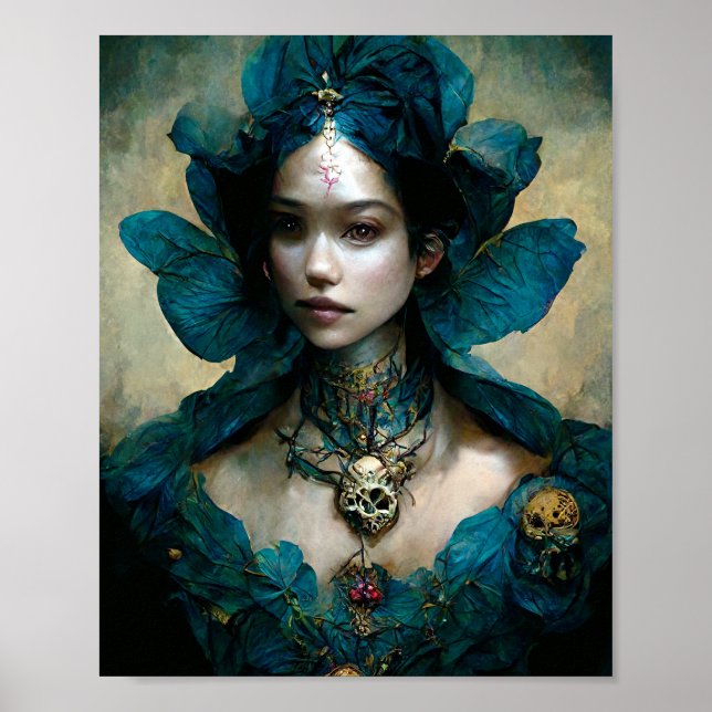 Blå Fairy Fantasy Art Poster (Framsidan)