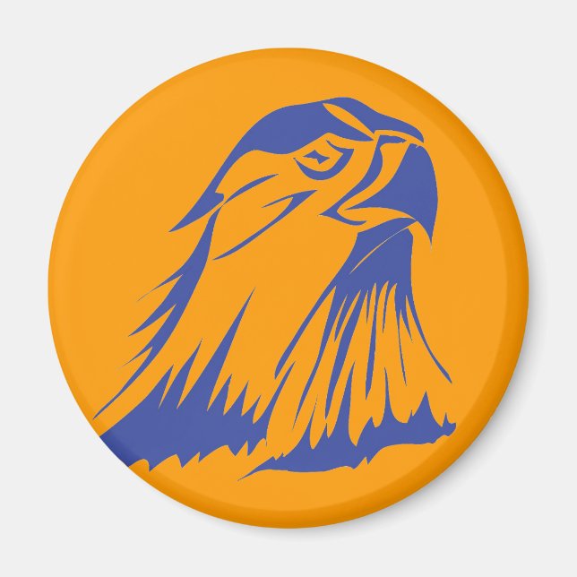 Blå Falcon-knapp Magnet (Framsidan)