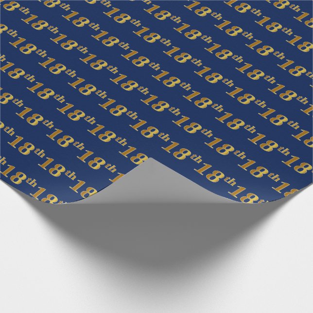 Blå, Falsk Guld 18:e (Artonde) Händelse Presentpapper (Hörn)