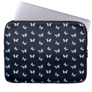 Blå fantasi galaxy butterflies laptop fodral