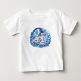 Blå Fantasi Katt Barn T-Shirt