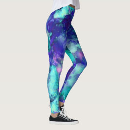 Blå fantastiska vattenfärger: leggings