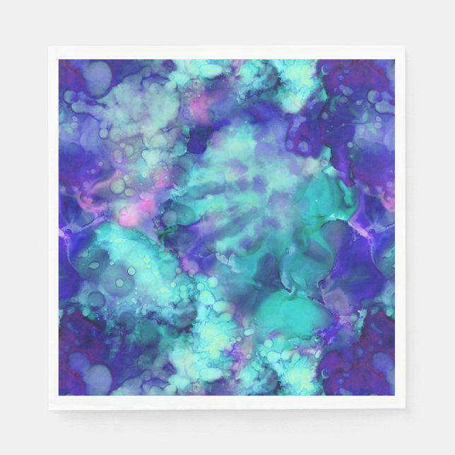 Blå fantastiska vattenfärger: pappersservett (Framsidan)