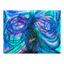 Blå Fantasy Watercolor