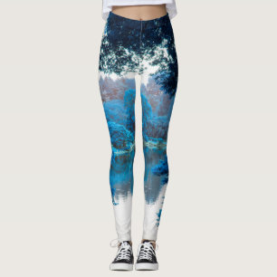 Blå färg har genomfört coola, unik karaktär, s leggings