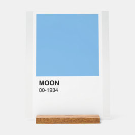 Blå Färg Måne Sång - vit bakgrund