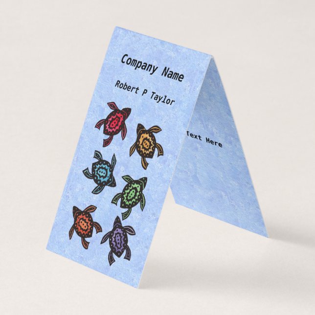 Blå färgade Snäckor för gruppfärgsköldpaddor (Abst Visitkort (Framsida)