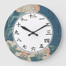 Blå färglös japansk eller kinesisk nummerklocka