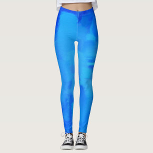 Blå färgplatta leggings