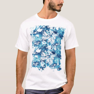 Blå färgplatter T-shirt