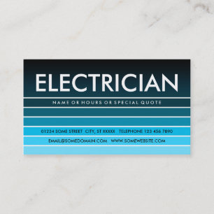 blå färgruta ELECTRICIAN Visitkort