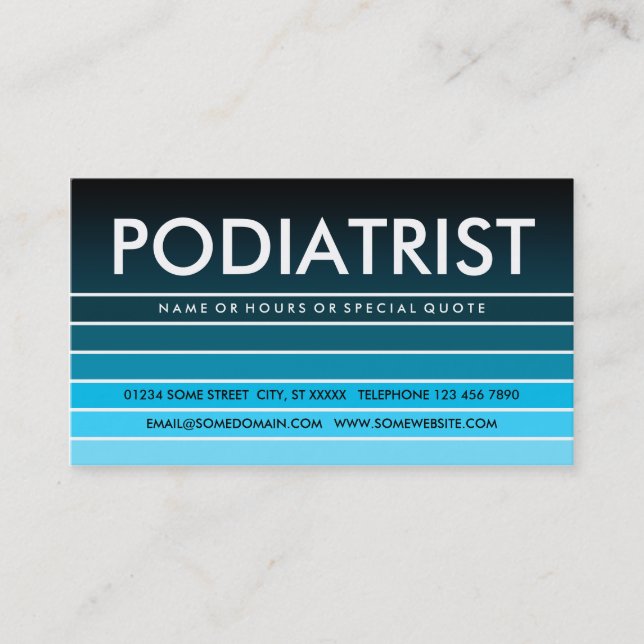 blå färgruta PODIATRIST Visitkort (Framsida)