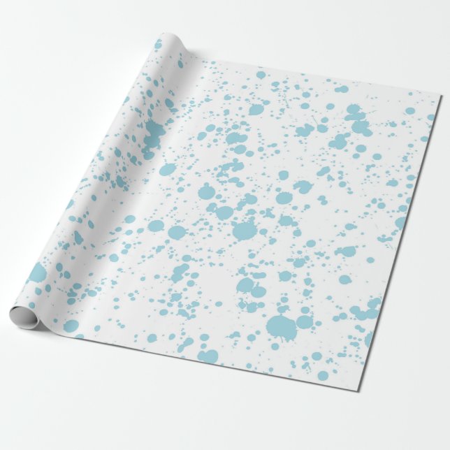 Blå färgsprutsmönster presentpapper (Utrullad)