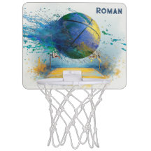 Blå Färgstänk Personlig Basketkorg