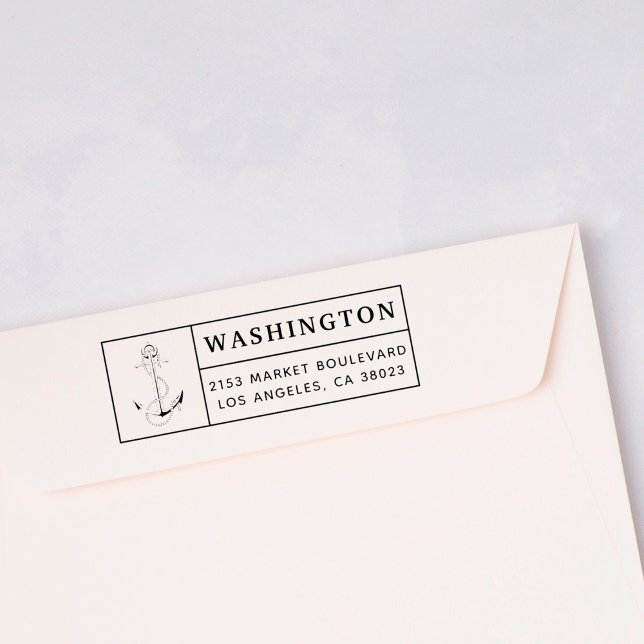 Blå fästpunkt och Rope | Returadress av Anpassning Självfärgande Stämpel (Skapare uppladdad)