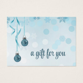 Blå faux Glitter julklapp - julklapp Visitkort