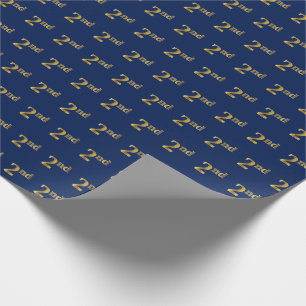 Blå, Faux Guld 2:a (andra) händelsetappning Papper Presentpapper