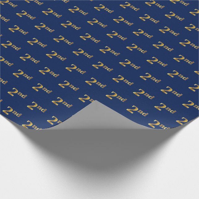 Blå, Faux Guld 2:a (andra) händelsetappning Papper Presentpapper (Hörn)