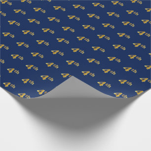 Blå, Faux Guld 4:e (fjärde) händelsetappning Pappe Presentpapper