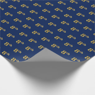 Blå, Faux Guld 8:e (åttonde) händelsetappning Papp Presentpapper