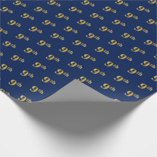 Blå, Faux Guld 9:e (nionde) händelsetappning Pappe Presentpapper