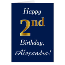 Blå, Faux Guld, andra födelsedagen + eget namn