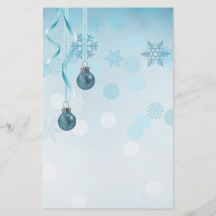 Blå faux-julprydnader i Glitter Brevpapper
