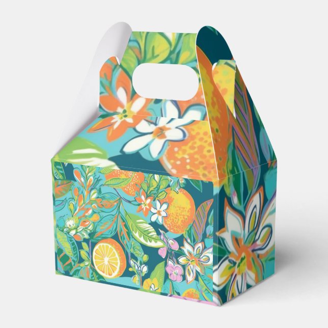 Blå favoritruta för ananas presentaskar (Framsidan Sidan)