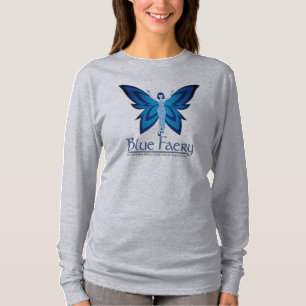 Blå fe långärmad dam-t-shirt från Hanes Nano T Shirt