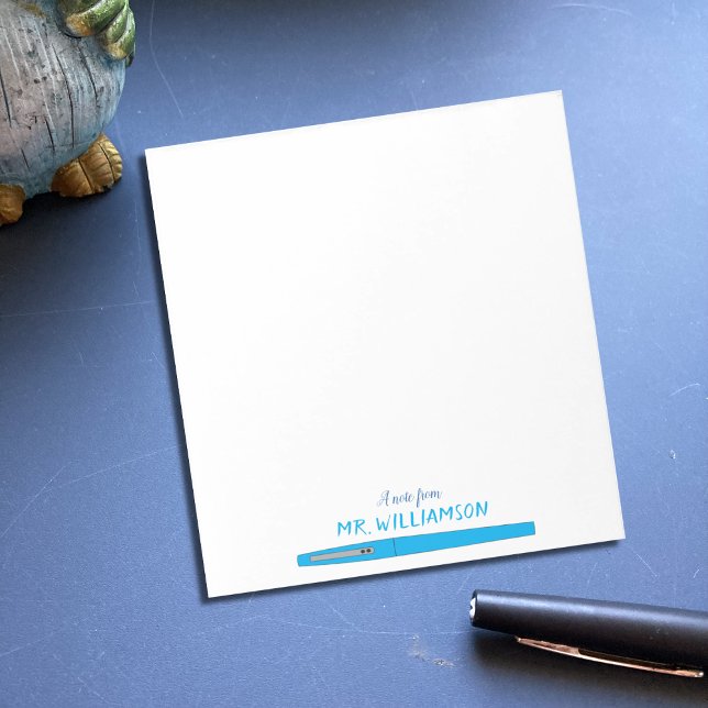 Blå felt Pen Personlig Teacher Pad Anteckningsblock (Skapare uppladdad)