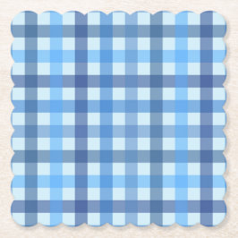 Blå femfärgad gingham mönster papper coaster  underlägg papper